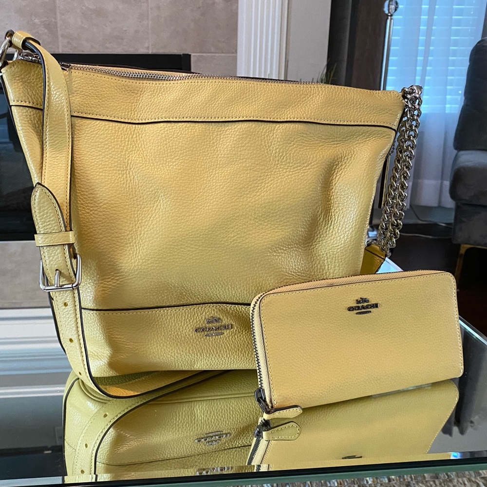 Coach Shoulder/Crossbody Bag and Zipper Wallet.